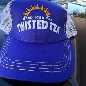 Twisted Blue and White Mesh Cap